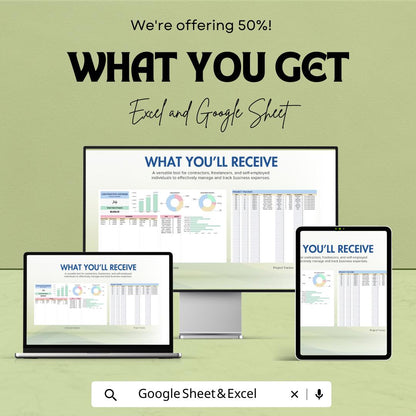 Contractor Expense Template Excel & Google Sheets | Freelance Expense Tracker | Self Employed Budget Spreadsheet | Business Expense Planner