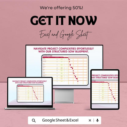 Statement of Work Template | SOW Template Excel | Project Scope & Timeline Tracker | Project Management Template