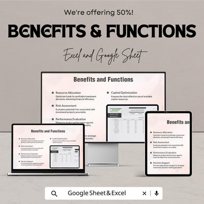 Finance Capital Budgeting Analysis Template | Capital Budget Planner | Investment Analysis Spreadsheet | Financial Planning Tool