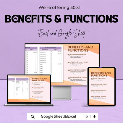 Simple Salary Slip Sheet | Excel & Google Sheets | Customizable | Easy to Use | Employee Payroll Template