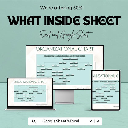 Small Business Organizational Chart Template | Org Chart Spreadsheet | Team Structure Planner |  Employee Management Template