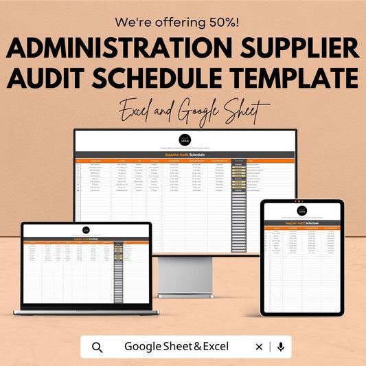 Administration Supplier Audit Schedule Template | Supplier Audit Tracker | Compliance Audit Schedule | Vendor Management Tool