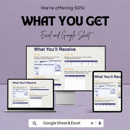 HR Inventory Tracker Sheet | Inventory Management Dashboard | Stock Tracking | Inventory Control Template | Budget & Expense Management