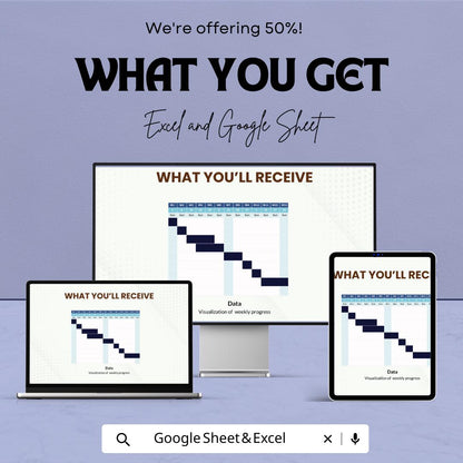 Digital Marketing Product Roadmap Template | Marketing Project Planner Spreadsheet |  Marketing Roadmap | Campaign Timeline Tracker