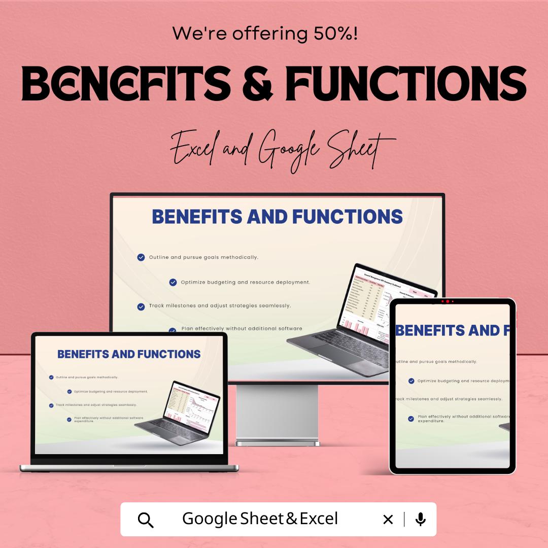 General Management KPI Dashboard Template | Google Sheets | Track Business Performance & Strategy | Monthly and Annual KPI Calculator