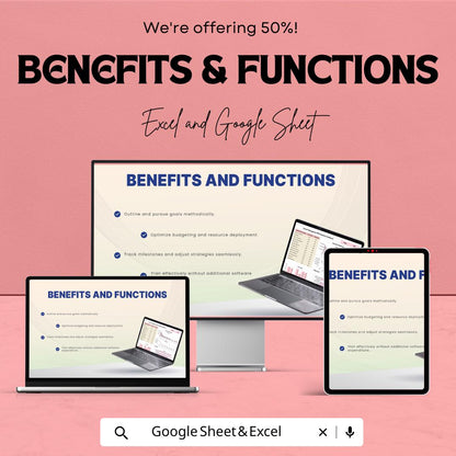 General Management KPI Dashboard Template | Google Sheets | Track Business Performance & Strategy | Monthly and Annual KPI Calculator