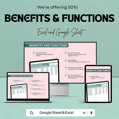 Sales Deal Stage Duration Forecast Template | Excel & Google Sheets | Sales Pipeline Timing Tracker | Deal Duration Calculator