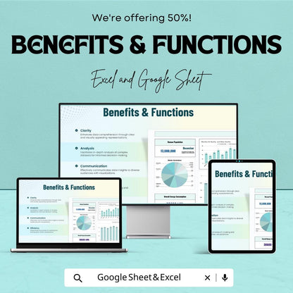 Data Chart Sheet for Excel & Google Sheets | Dynamic Dashboard | KPI Charts | Editable Spreadsheet | Data Visualization Template