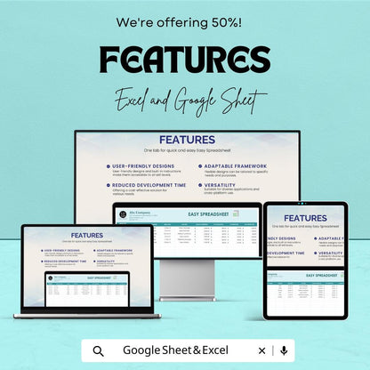 Easy Spreadsheet Template | Excel and Google Sheets | Simple Data Tracker | Business Management Sheet | Editable Budget and Record Template