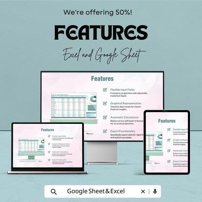 Multi-Year Finance Budget Projection Template | Annual Budget Planner | Financial Forecast Spreadsheet | Long-Term Budget Template