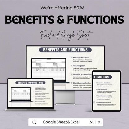 Construction Schedule of Values Template | Contractor Budget Spreadsheet | Project Cost Tracker | Construction Budget Sheet