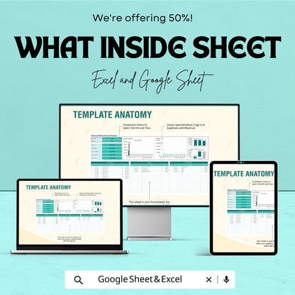 Profit and Loss Budget Sheet – Excel & Google Sheets | Automated Business Tracker | Digital Download