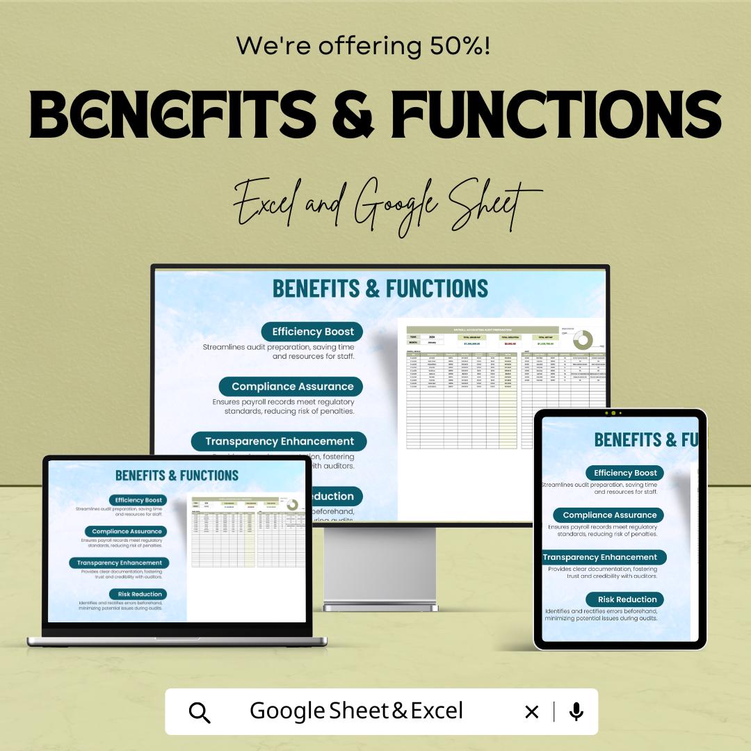 Payroll Accounting Audit Preparation Template | Payroll Audit Spreadsheet | Compliance Documentation Tool