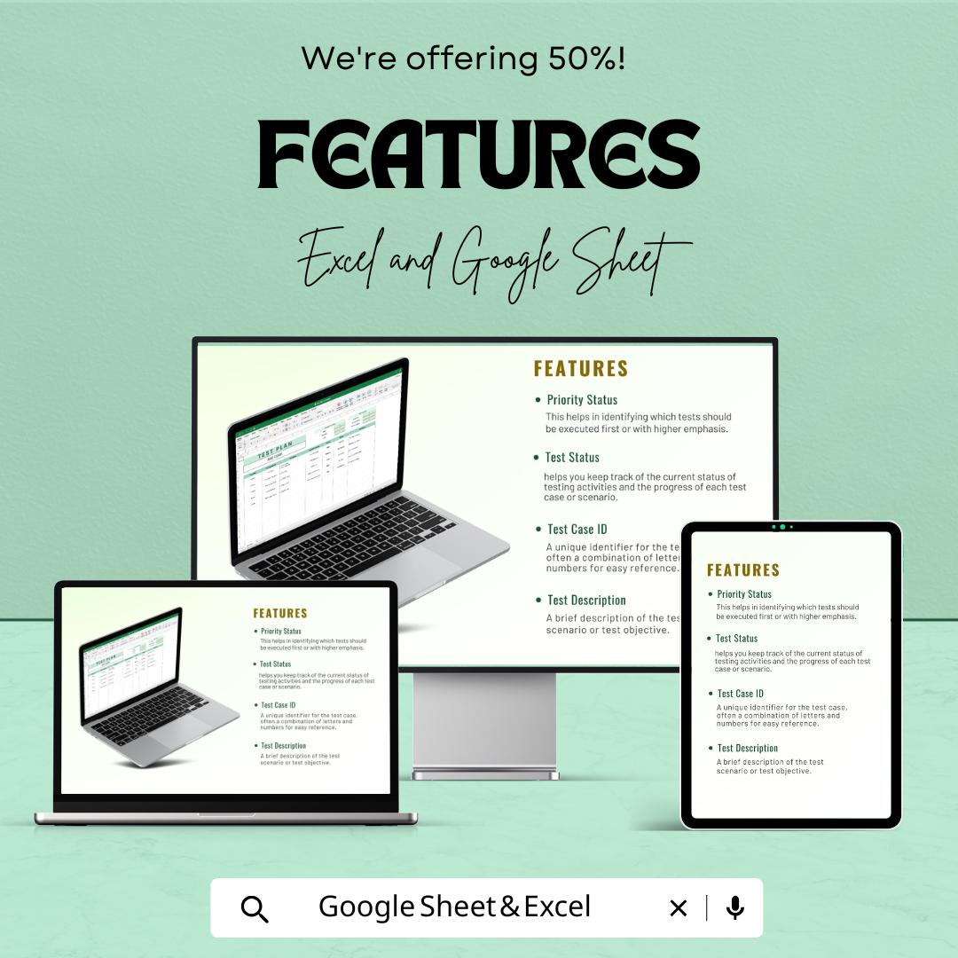 Test Plan Template | QA Test Case Tracker | Project Testing Planner | Quality Assurance Template