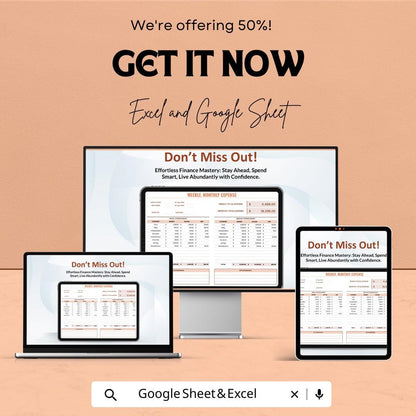 Weekly Monthly Expense Sheet | Budget Tracker for Excel & Google Sheets | Editable Digital Finance Planner | Instant Download