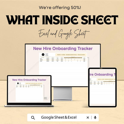New Hire Onboarding Tracker HR Sheet | Google Sheet | Employee Onboarding Checklist | HR Onboarding Template | Employee Details Tracker