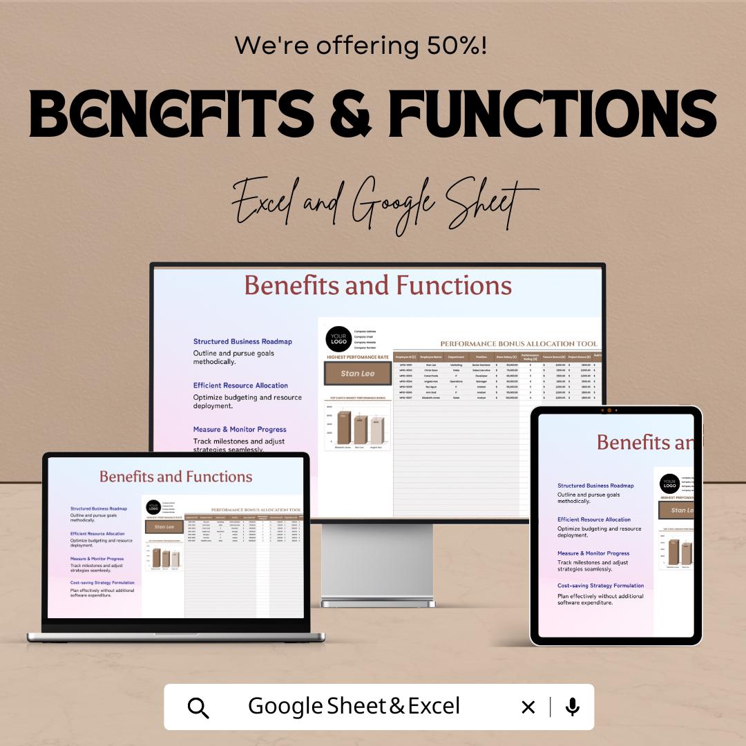 Performance Bonus Allocation Tool | Google Sheets | HR Bonus Distribution Tracker | Employee Bonus Calculator | Business Bonus Allocation
