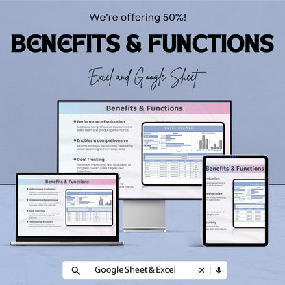Sales Report Template | Sales Dashboard Google Sheets | Monthly Sales Tracker | Product Performance Report | Sales Analysis Spreadsheet |