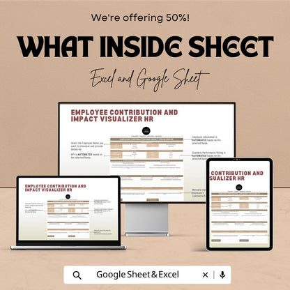 Employee Performance Tracker | HR Dashboard Template | Employee Contribution Tracker | KPI Tracker Excel | HR Analytics Tool
