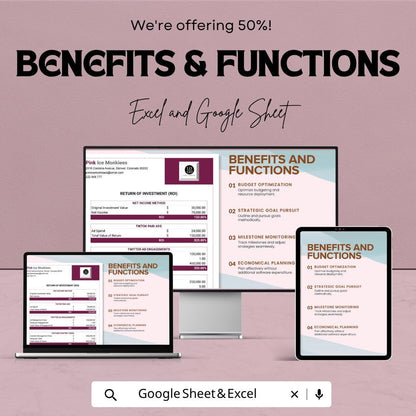 Marketing Campaign ROI Template | ROI Calculator Spreadsheet | Ad Spend Tracker | Marketing Analytics Template | Business ROI Sheet