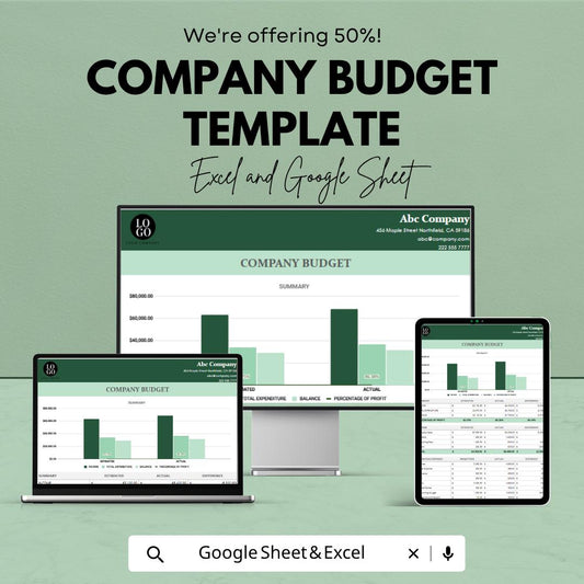 Company Budget Template | Business Budget Spreadsheet | Financial Planning Tool | Expense Tracker Excel | Google Sheets Budget Planner