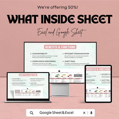 Health & Safety Message Log Template | Safety Communication Tracker | Compliance Log | Safety Audit and Distribution Tracker