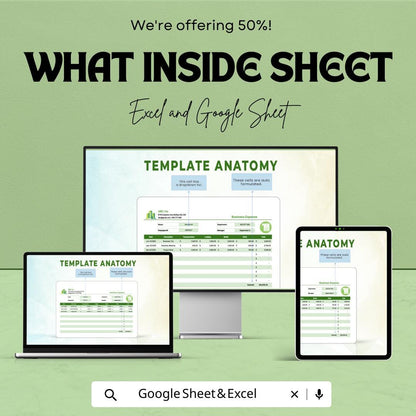 Business Expense Sheet Template | Excel and Google Sheets Expense Tracker | Small Business Budget Spreadsheet | Income and Expense Log