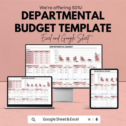 Departmental Budget Template | Excel and Google Sheets Expense Tracker | Business Budget Planner | Financial Management Spreadsheet |