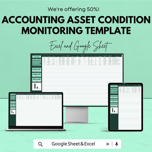 Accounting Asset Condition Monitoring Template | Asset Maintenance Tracker | Preventive Maintenance Spreadsheet | Condition Monitoring Log