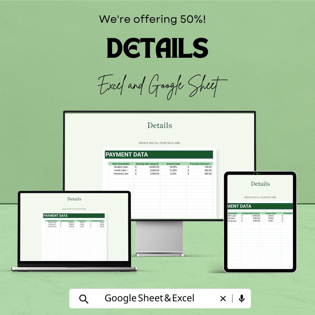 UK Debt Repayment Tracker Template, Excel and Google Sheets, Debt Payoff Planner, Loan & Credit Card Tracker, Personal Finance Spreadsheet