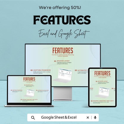 Recurring Invoice Template | Subscription Billing Template | Automated Invoice Sheet | Editable Business Billing | Printable Payment Tracker