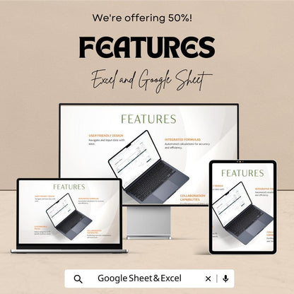Printable Invoice Sheet - Excel & Google Sheets Template | Easy-to-Use Invoice Tracker | 50% Off