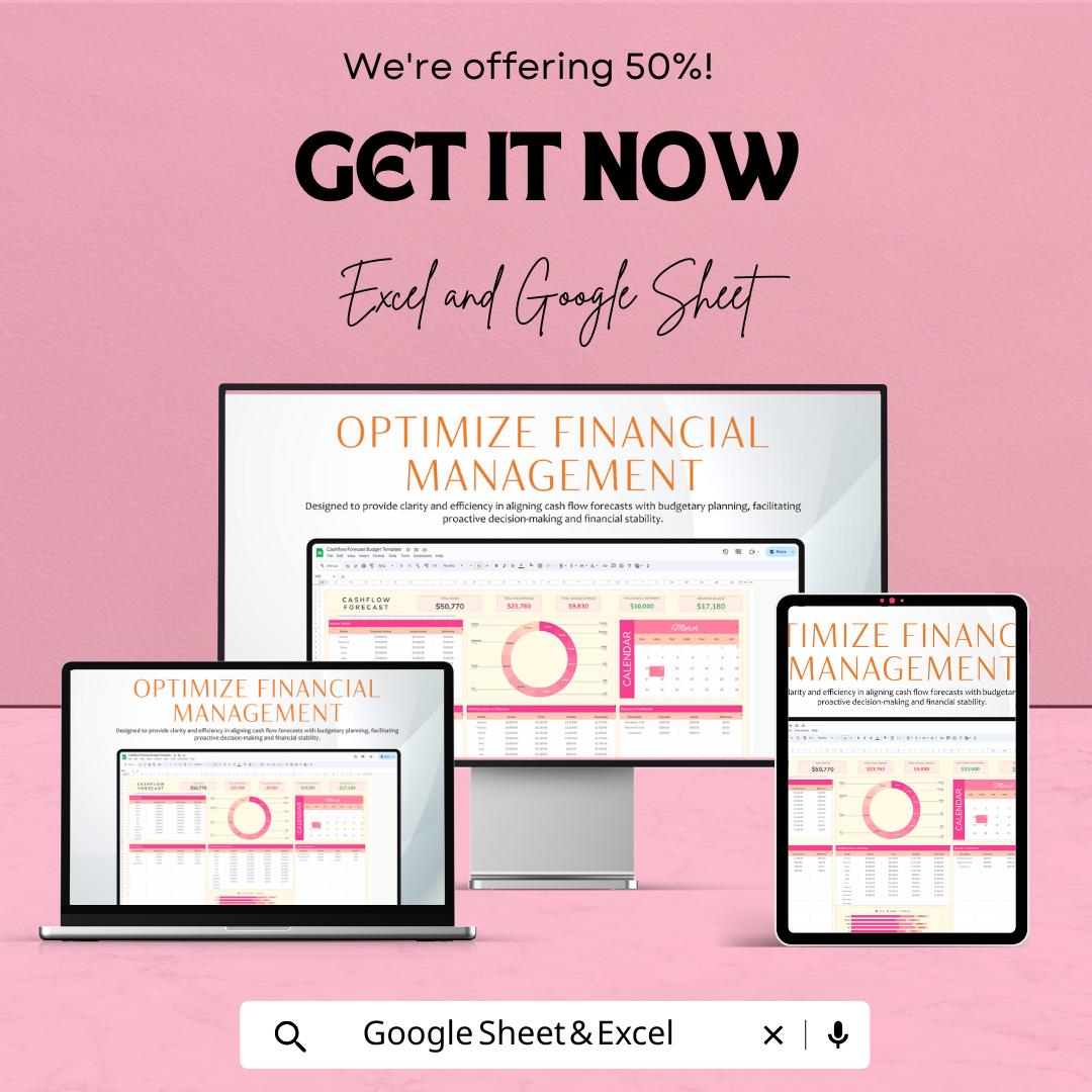Cashflow Forecast Budget Template | Excel & Google Sheets | Cash Flow Planner | Budget Tracker Spreadsheet