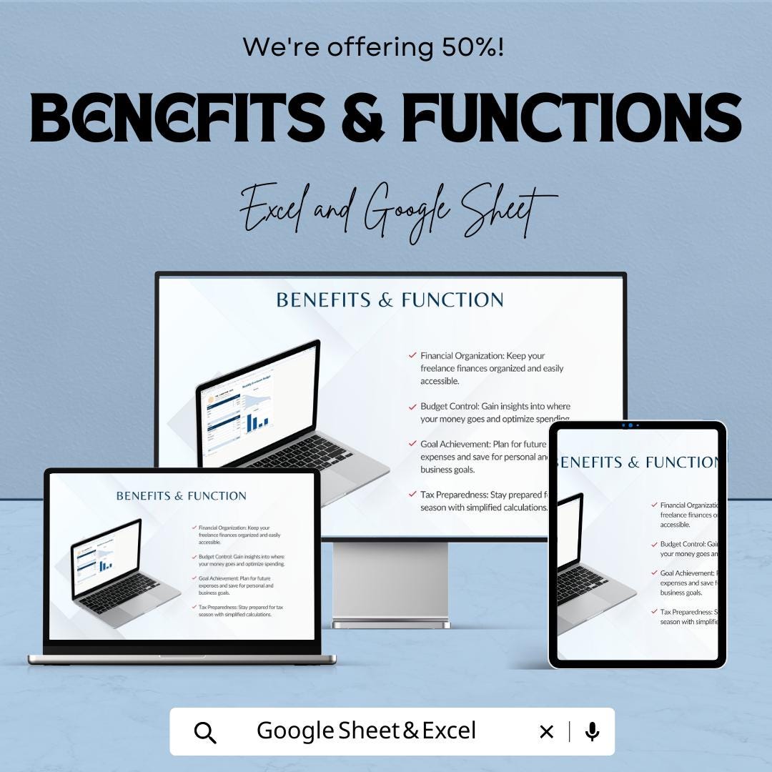 Monthly Freelance Budget Template,  Freelancer Income & Expense Tracker, Self Employed Budget, Small Business Budget