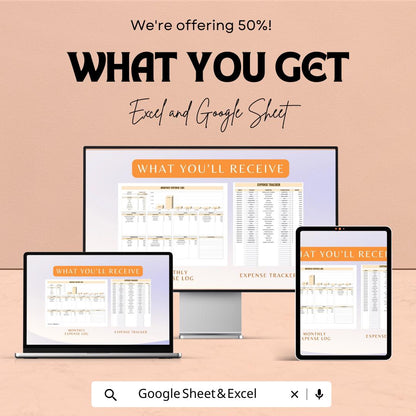 Monthly Expense Sheet Excel & Google Sheets | Budget Tracker, Spending Log, and Expense Analysis Template