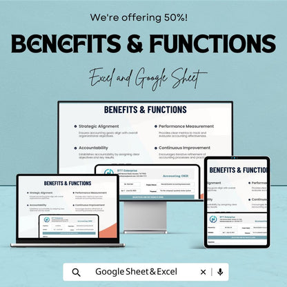 Accounting OKR Sheet | Excel & Google Sheets Goal Tracker | Objective Key Result Template | Finance OKR Planner | Editable OKR Format