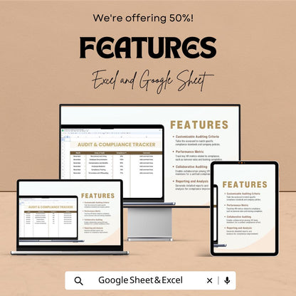 HR Audit and Compliance Scorecard Template | HR Compliance Tracker | Audit Checklist | Excel & Google Sheets HR Template