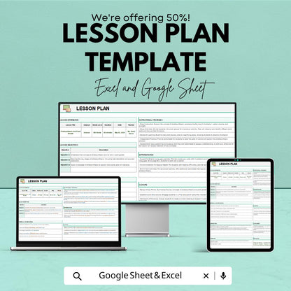 Lesson Plan Template | Teacher Planning Template | Editable Lesson Planner | Classroom Organization Tool | Daily & Weekly Teaching Plan