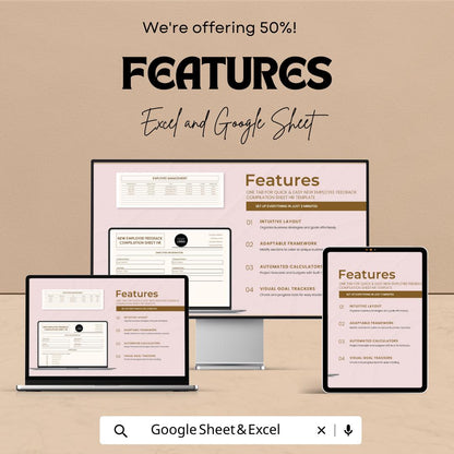 New Employee Feedback Compilation Sheet HR Template | Employee Evaluation Form | HR Performance Review | Excel & Google Sheets