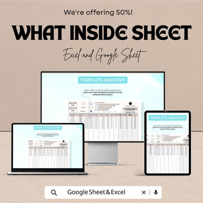 Startup Digital Marketing ROI Calculator Template | Excel & Google Sheets | Marketing ROI Tracker | Startup Ad Budget Calculator |
