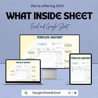 Basic Invoice Template | Business Billing Spreadsheet | Printable Invoice Form | Small Business Invoice Template