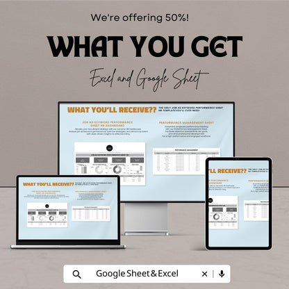 Job Ad Keyword Performance Sheet HR Template | Recruitment Analytics Dashboard | Excel & Google Sheets Hiring Tracker