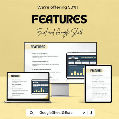 Risk Assessment Dashboard - Excel and Google Sheet Template | Manage & Analyze Business Risks | Budget Allocation and Evaluation Tool