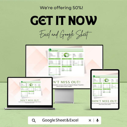 Program Budget Template | Event Budget Planner | Nonprofit Budget Spreadsheet | Expense Tracker | Financial Planning Template