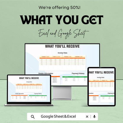 Accounts Payable Management Dashboard Template | Invoice Tracker Spreadsheet | Vendor Payment Tracker | Excel & Google Sheets Template