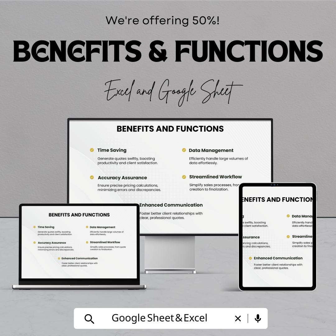 Sales Bulk Sales Quote Calculator Template | Price Quotation | Bulk Order Estimator | Product Pricing Tool for Business