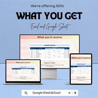 Expense Report Sheet | Financial Tracker Excel and Google Sheet Template | Budgeting & Expense Management Tool