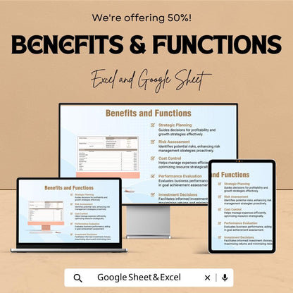 Finance Break-Even Point Analysis Template | Excel & Google Sheets Profit Planning Tool | Fixed Variable Cost Calculator