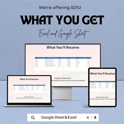 Customer Scorecard Template | Customer Satisfaction Tracker | KPI Dashboard | Performance Scorecard | Client Evaluation Tool