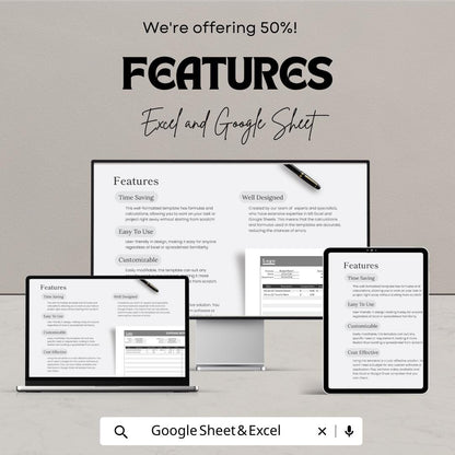 Printable Business Spreadsheet | Expense Report | Budget Tracker | Small Business Finance Planner | Editable Sheet